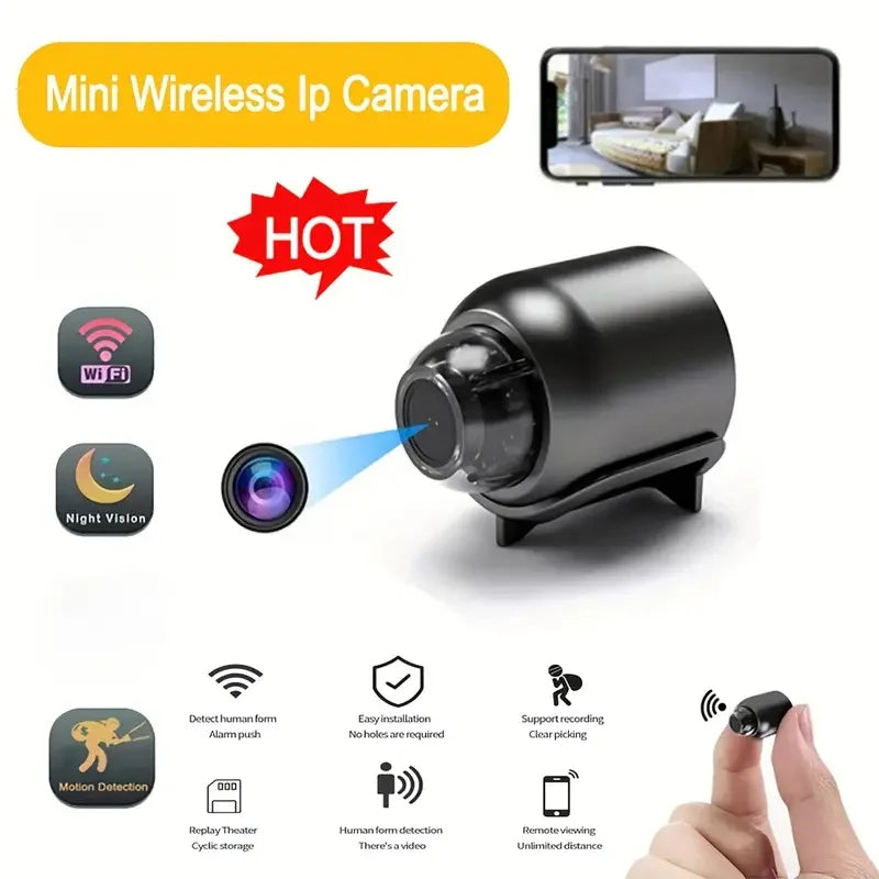 HD 1080P Mini WiFi Camera Night Vision Motion Sensor WideAngle Home Security