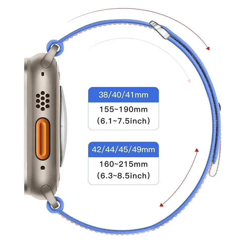 Trail Loop Strap For Apple Watch Ultra 2 49mm Series 10 9 8 7 46mm 45mm 41mm 42mm Sports Nylon Wristband iWatch 6 5 4 SE 44/40mm