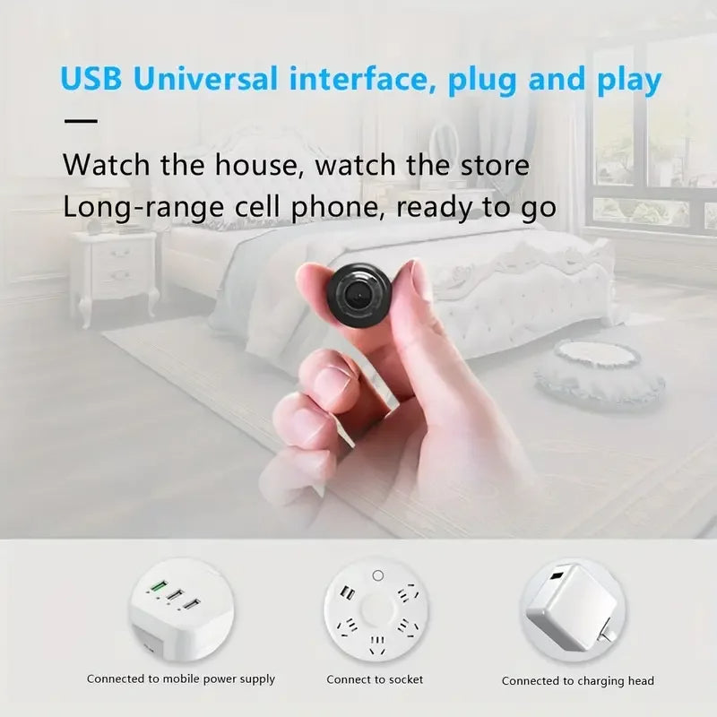 HD 1080P Mini WiFi Camera Night Vision Motion Sensor WideAngle Home Security