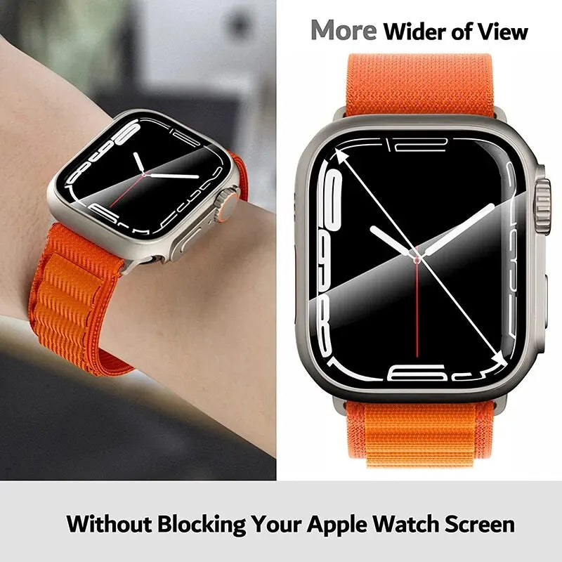 2PCS Case Glass+Case For Apple Watch 44mm 45mm 41mm 40mm Screen Protector Cover Change Ultra Bumper IWatch Series 9 8 7 SE 6 5 3