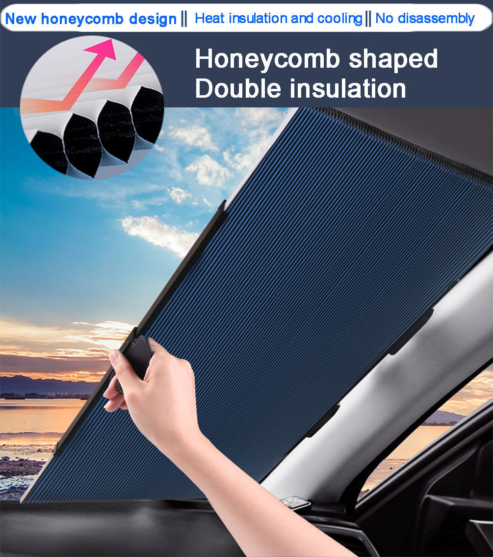 Retractable Windshield Sun Shade Small